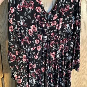 Torrid floral skulls skater dress size 1